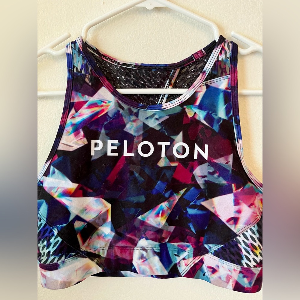 Peloton Colorful Geometric Sports Bra Women’s Size Medium - Picture 2 of 5